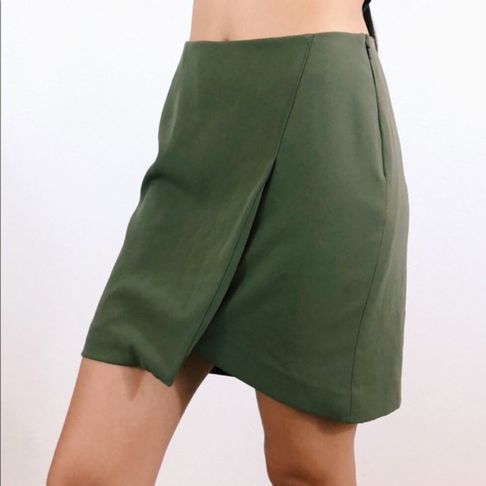 Trouve Womens Size 2 Side Zip Pencil Skirt Olive Green Lined
